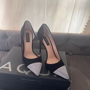 Aqua 259452 Womens Lexi Pointed Toe D'orsay PUMPS Black Size 7.5 Medium